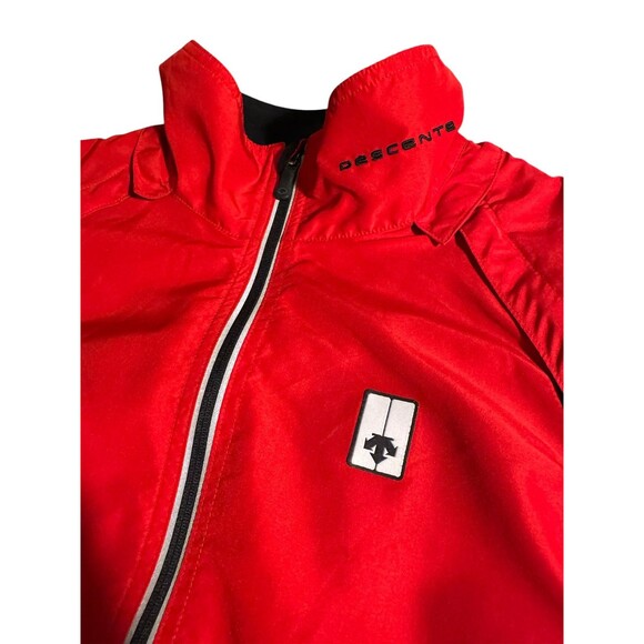 Descente Cycling Jacket Red Black Mesh Convertible Sleeves Mens L Pockets - Picture 10 of 12